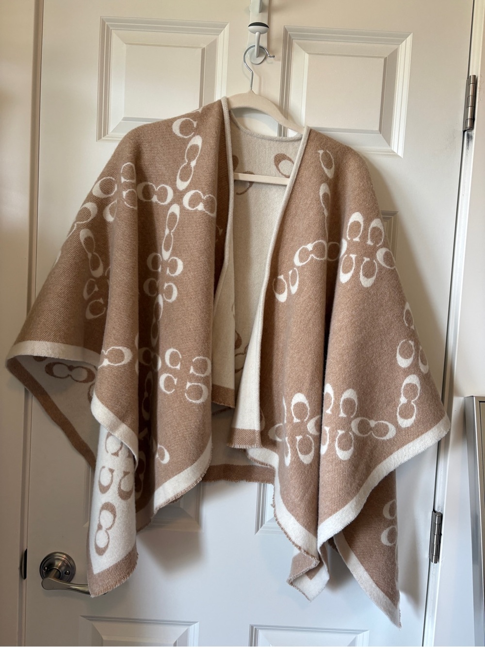 Coach Reversible Tan and Cream Signature Logo Wrap